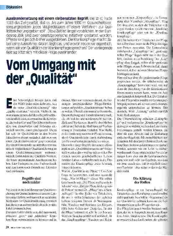 Vorschauseite 1: Vom Umgang mit der Qualität