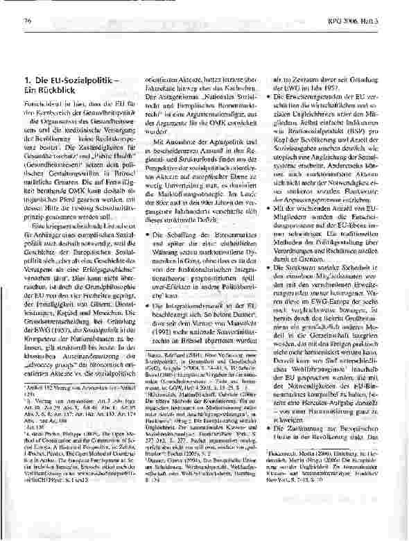 Vorschauseite 2: Vorfahrt für Gutmenschen? - Die offene Methode der Koordinierung (OMK)