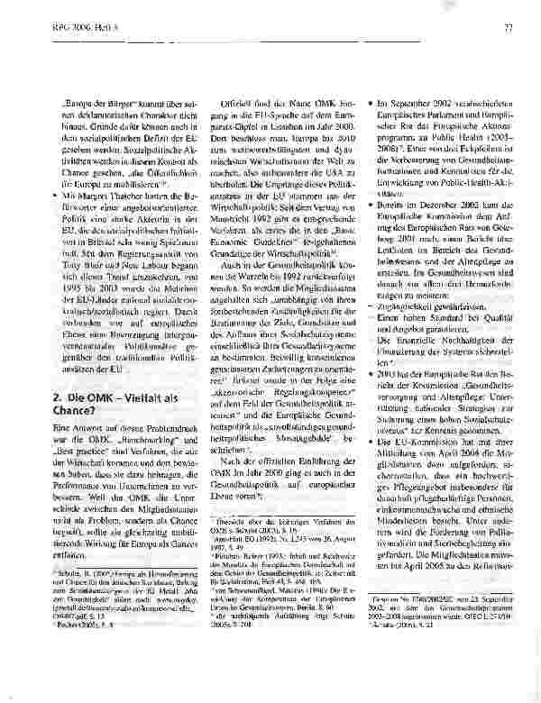 Vorschauseite 3: Vorfahrt für Gutmenschen? - Die offene Methode der Koordinierung (OMK)