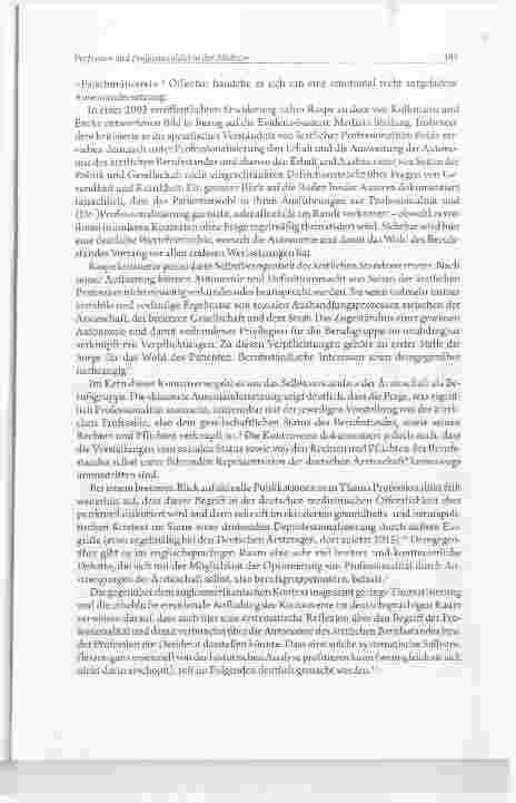Vorschauseite 3: Profession und Professionalität in der Medizin: Aktualität; historische Dimensionund normatives Potenzial eines zentralen Begriffspaars für ärztliches Handeln