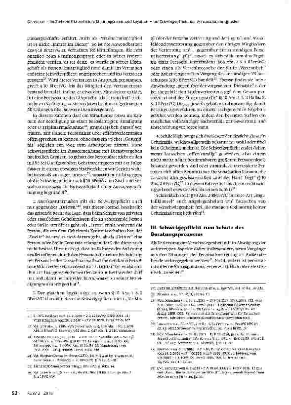 Vorschauseite 3: Im Zielkonflikt zwischen Meinungsstreit und Loyalität zur Schweigepflicht der Personalratsmitglieder