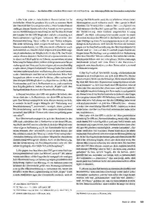 Vorschauseite 4: Im Zielkonflikt zwischen Meinungsstreit und Loyalität zur Schweigepflicht der Personalratsmitglieder