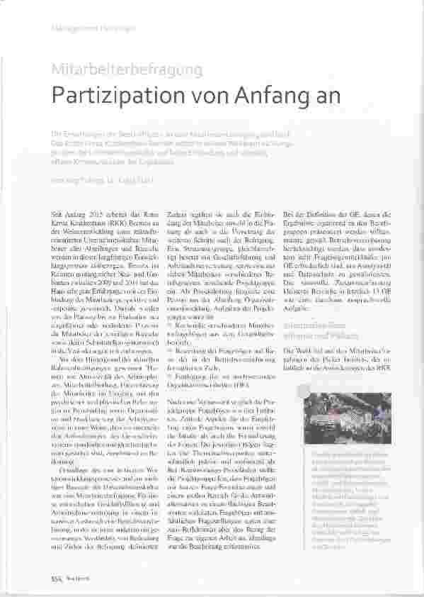 Vorschauseite 1: Mitarbeiterbefragung Partizipation von Anfang an