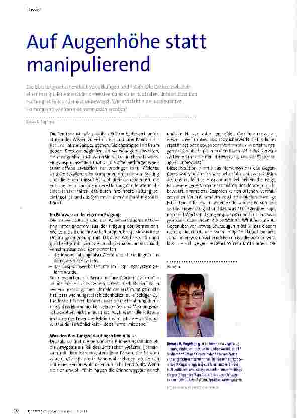 Vorschauseite 1: Auf Augenhöhe statt manipulierend