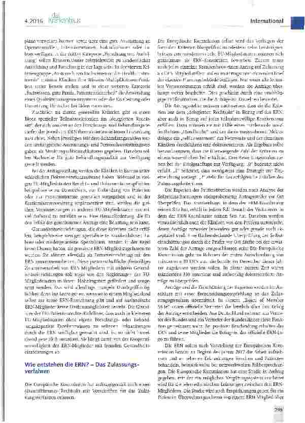 Vorschauseite 2: Europäische Referenznetzwerke: exzellente Zusammenarbeit in Europa