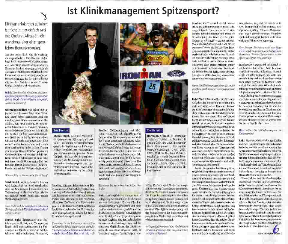 Vorschauseite 1: Ist Klinikmanagement Spitzensport?
