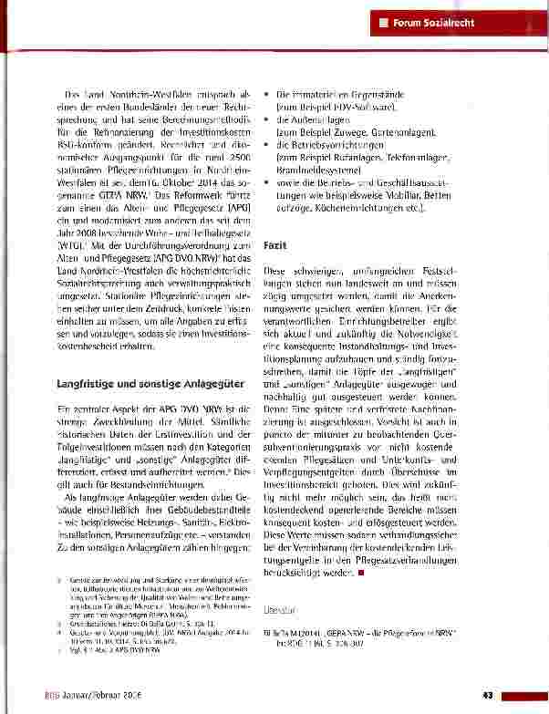 Vorschauseite 2: Die Refinanzierung der Investitionsund Instandhaltungskosten von Pflegeheimen