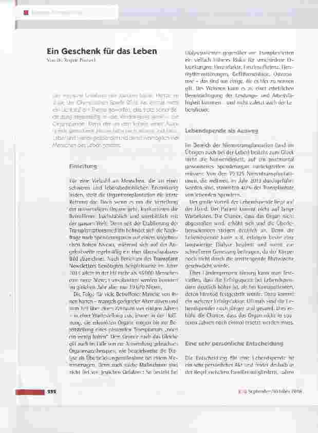 Vorschauseite 1: Ein Geschenk für das Leben