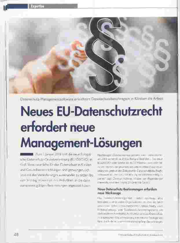 Vorschauseite 1: Neues EU-Datenschutzrecht erfordert neue Management-Lösungen