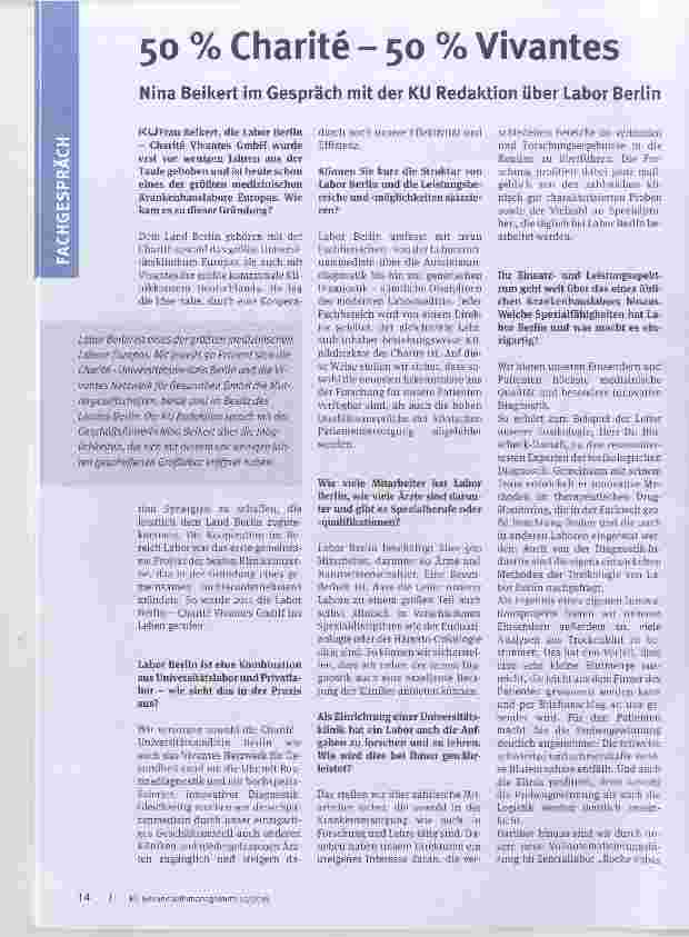 Vorschauseite 1: 50 % Charite - 50 % Vivantes