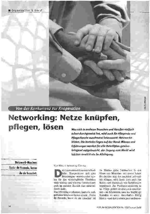Vorschauseite 1: Networking: Netze knüpfen, pflegen, lösen