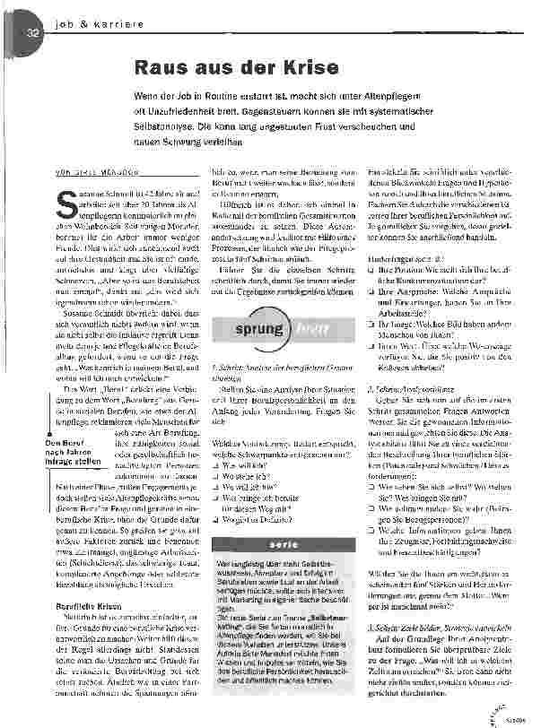 Vorschauseite 1: Raus aus der Krise