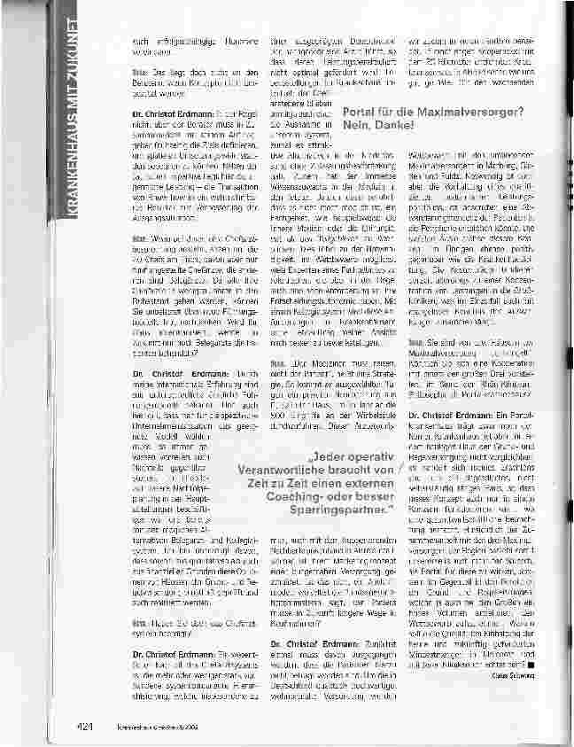 Vorschauseite 2: Reiner Sachverstand reicht nicht ausSind Ärzte die Verwaltungschefs der Zukunft?