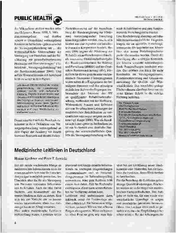 Vorschauseite 2: Ziele der Versorgungsforschung