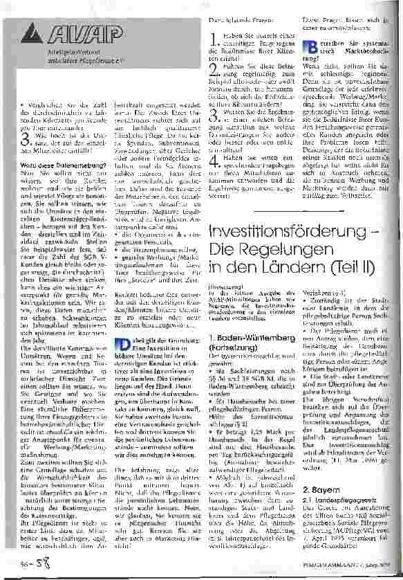 Vorschauseite 1: Investitionsförderung - Die Regelungen in den Ländern (Teil II)