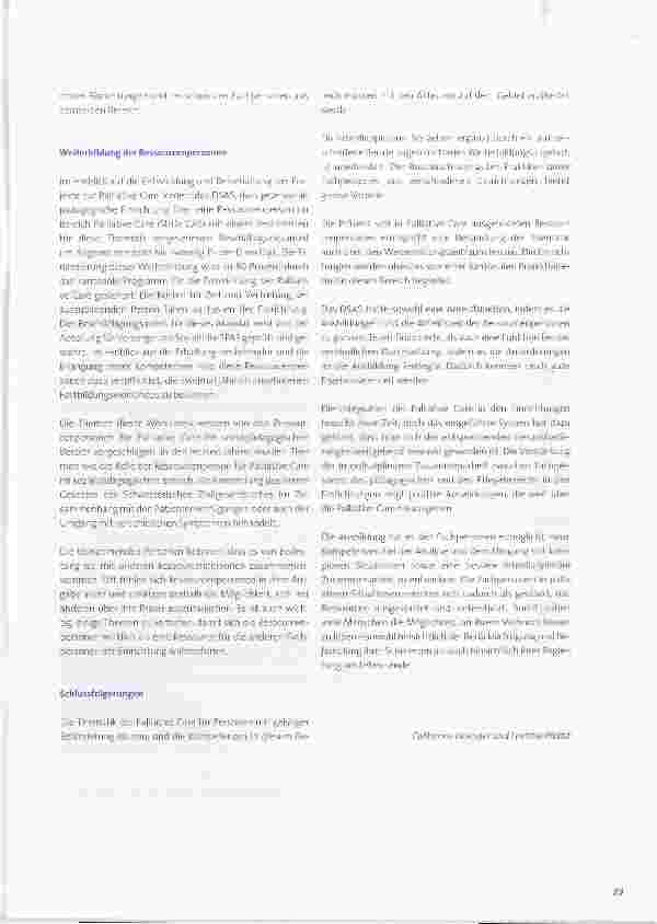 Vorschauseite 3: Palliative-Care-Ausbildung im sozialpädagogischen Bereich im Kanton Waadt