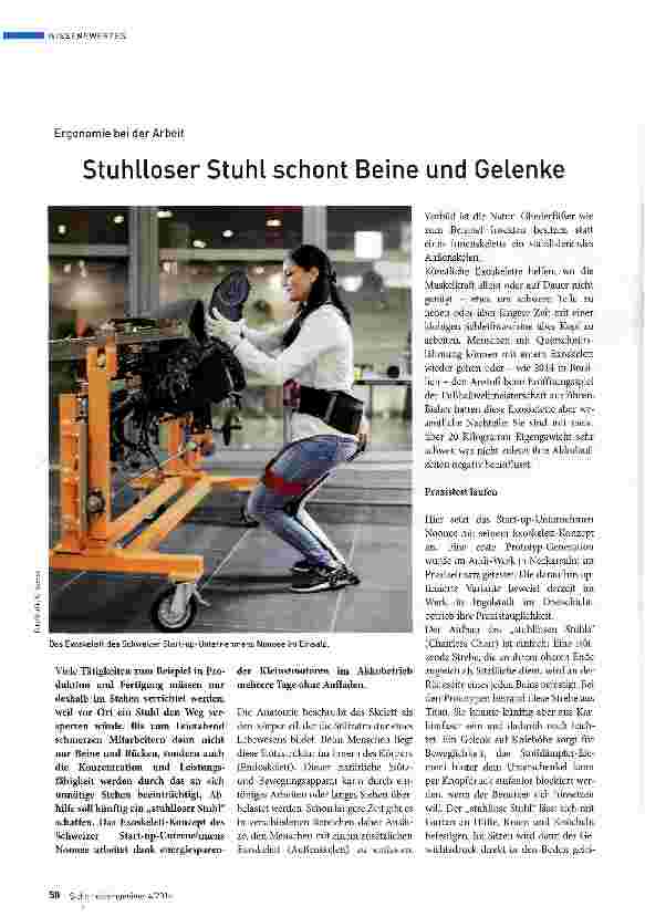 Vorschauseite 1: Stuhlloser Stuhl schont Beine und Gelenke