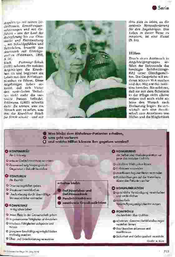 Vorschauseite 2: Wenn das Ich verlorengeht -Morbus Alzheimer,Teil 3 (Schluß) Der betreuende Angehörige und seine Beziehung zum Kranken