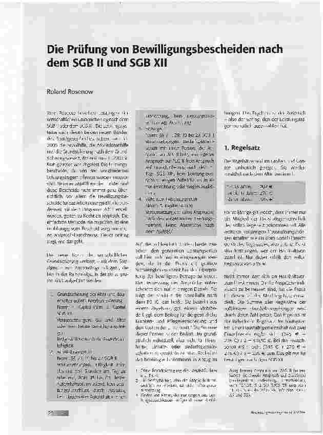 Vorschauseite 1: Die Prüfung von Bewilligungsbescheiden nach dem SGB II und SGB XII