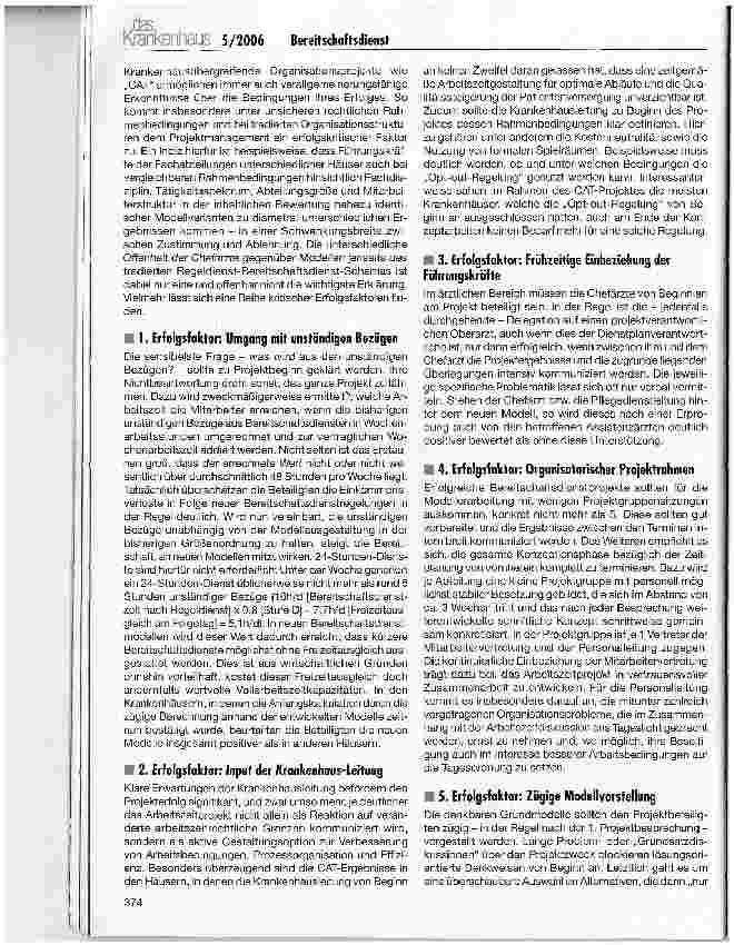 Vorschauseite 2: 10 Erfolgsfaktoren für die Einführung rechtskonformer Bereitschaftsdienste