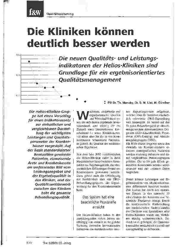 Vorschauseite 1: Die Kliniken können deutlich besser werden