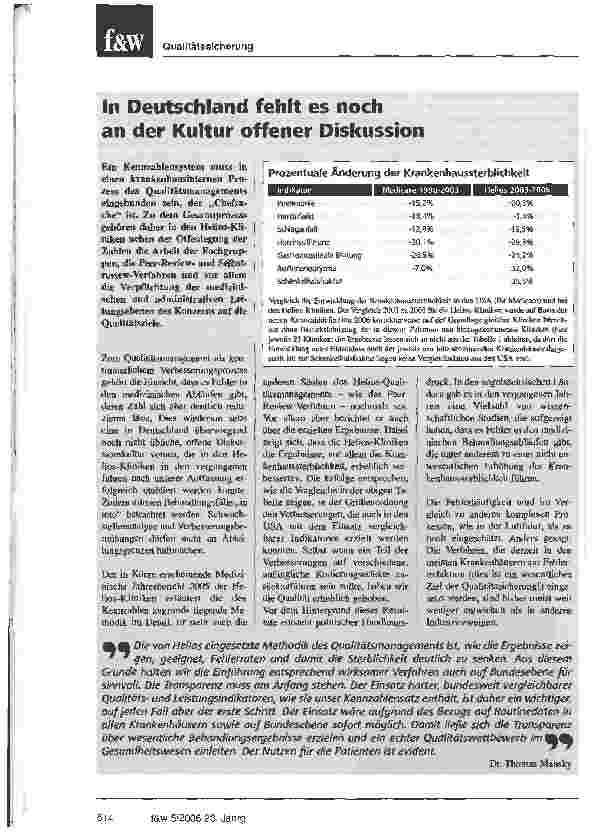 Vorschauseite 5: Die Kliniken können deutlich besser werden