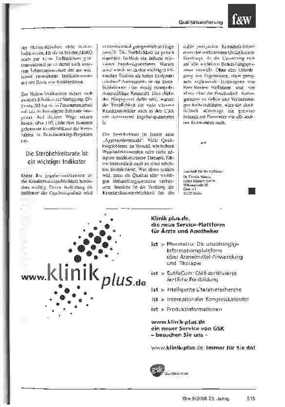Vorschauseite 6: Die Kliniken können deutlich besser werden