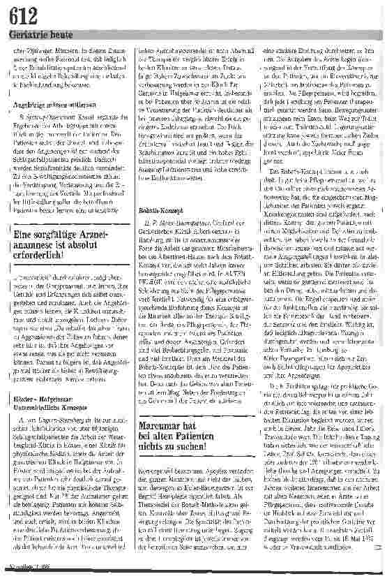 Vorschauseite 5: Geriatrie im Aufwind / Fortbildungstagung für praktische Geriatrie 08.-10.05.86 in Lübeck