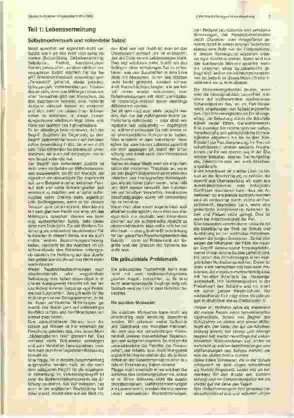 Vorschauseite 2: Lebensverneinung - Lebensbejahung
