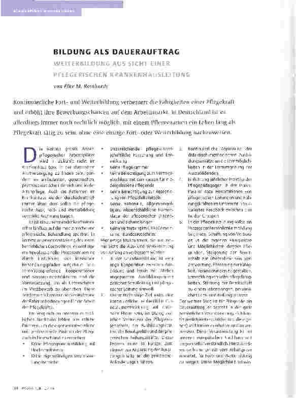 Vorschauseite 1: BILDUNG ALS DAUERAUFTRAG
