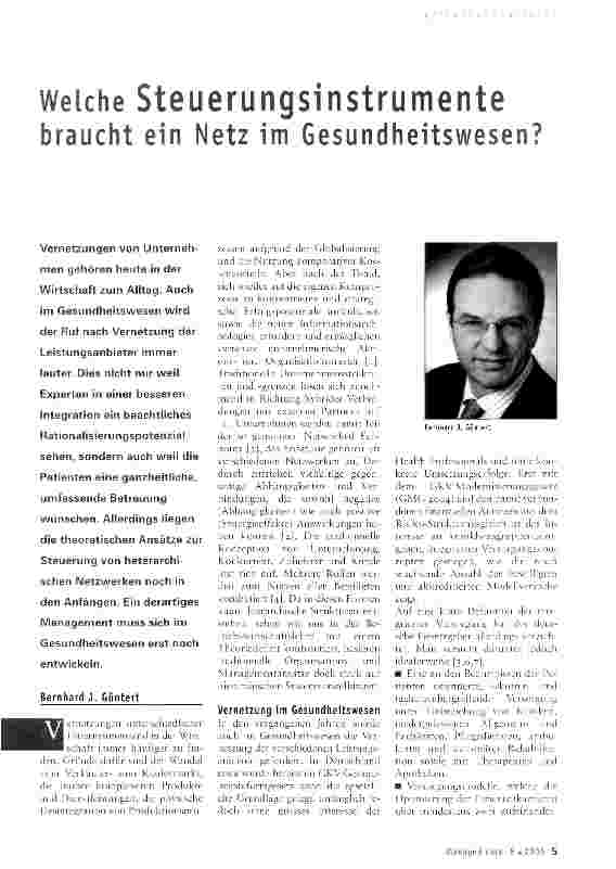 Vorschauseite 1: Welche Steuerungsinstrumente braucht ein Netz im Gesundheitswesen?