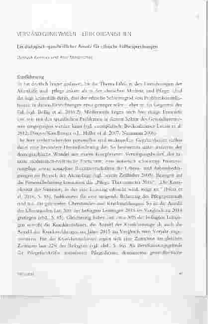 Vorschauseite 1: VERSTÄNDIGUNG WAGEN - ETHIK ORGANISIEREN