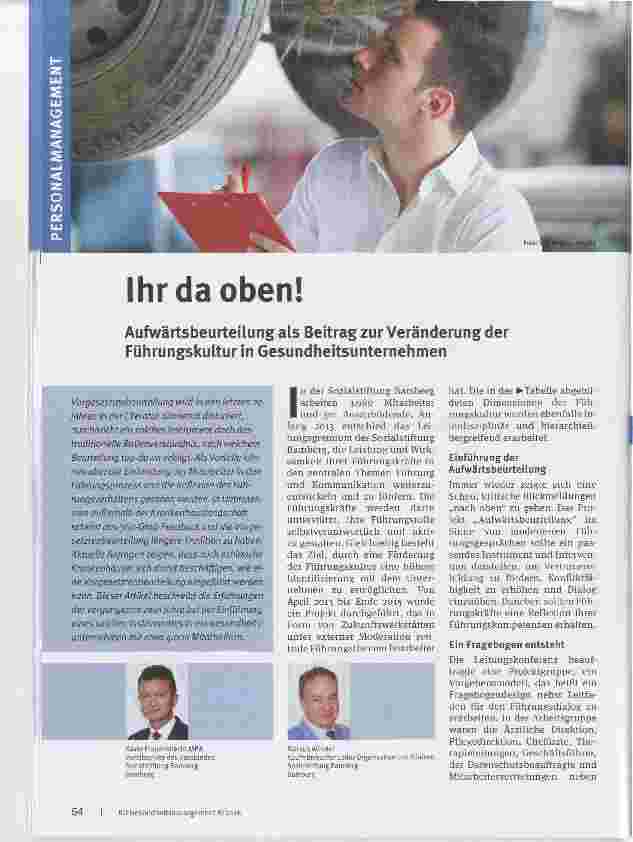 Vorschauseite 1: Ihr da oben! Aufwärtsbeurteilung als Beitrag zur Veränderung der Führungskultur in Gesundheitsunternehmen