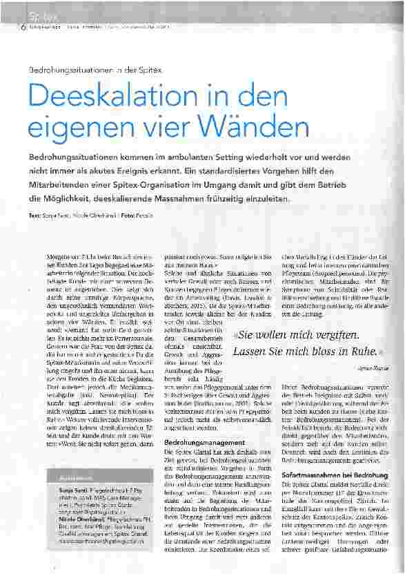 Vorschauseite 1: Deeskalation in den eiqenen vier Wänden