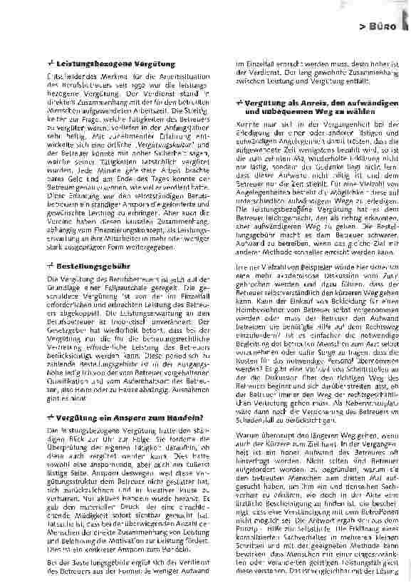 Vorschauseite 2: Pauschalvergütung: veränderte Arbeitssituation für BetreuerVon der Lust zur Arbeit, der Motivation und geänderten Anforderungen an die Selbstdisziplin