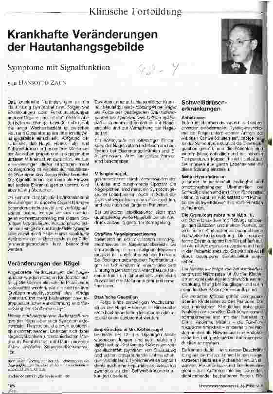 Vorschauseite 1: Krankhafte Veränderungen der Hautanhangsgebilde Symptome mit Signalfunktion