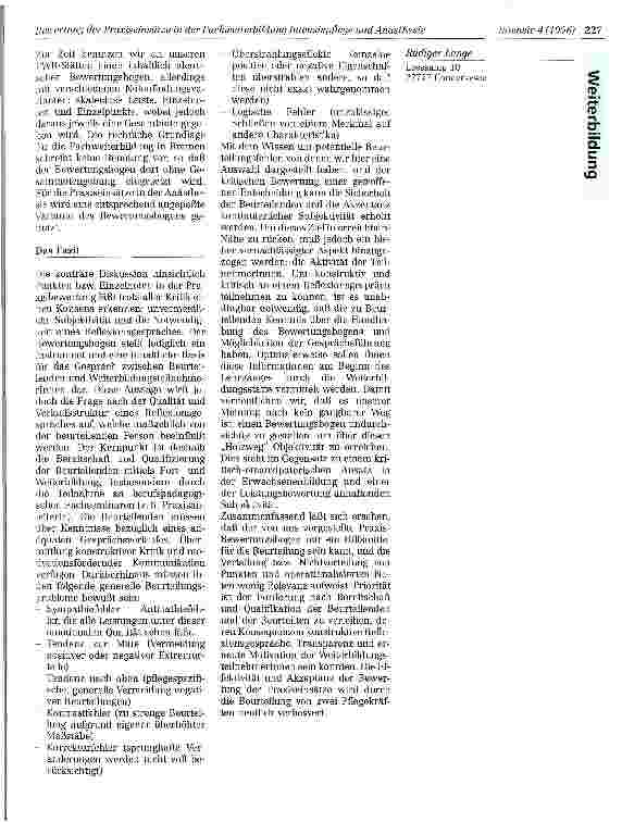 Vorschauseite 5: Bewertung der Praxiseinsätze in der Fachweiterbildung Intensivpflege und Anästhesie