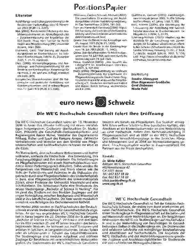 Vorschauseite 5: Positionspapier - Ausbildungsfinanzierung und Qualitätsstandards in den Pflegefachberufen