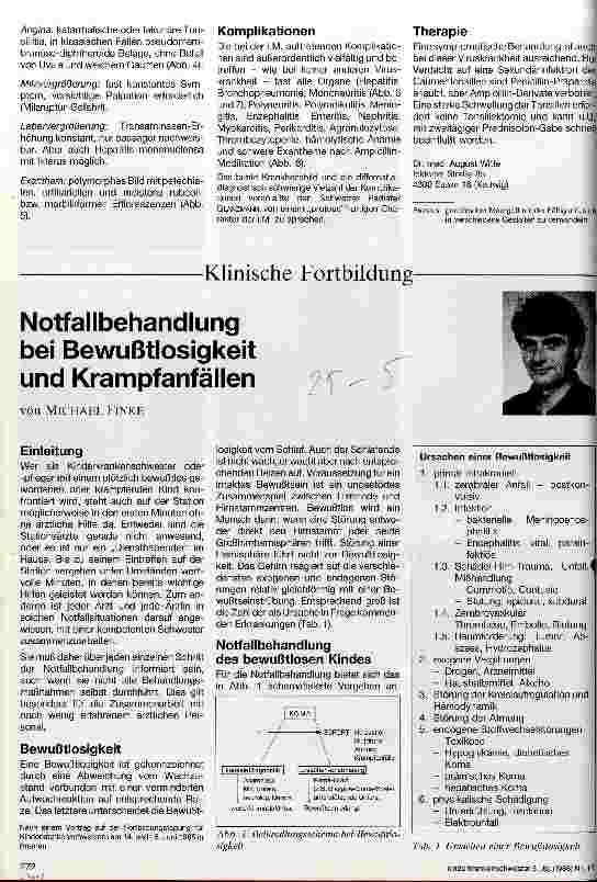 Vorschauseite 1: Notfallbehandlung bei Bewußtlosen und Krampfanfälligen