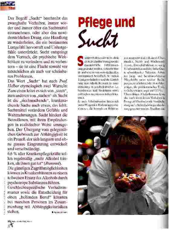 Vorschauseite 1: Pflege und Sucht