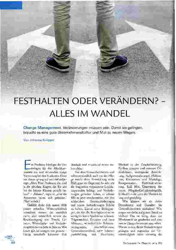 Vorschauseite 1: FESTHALTEN ODER VERÄNDERN? - ALLES IM WANDEL