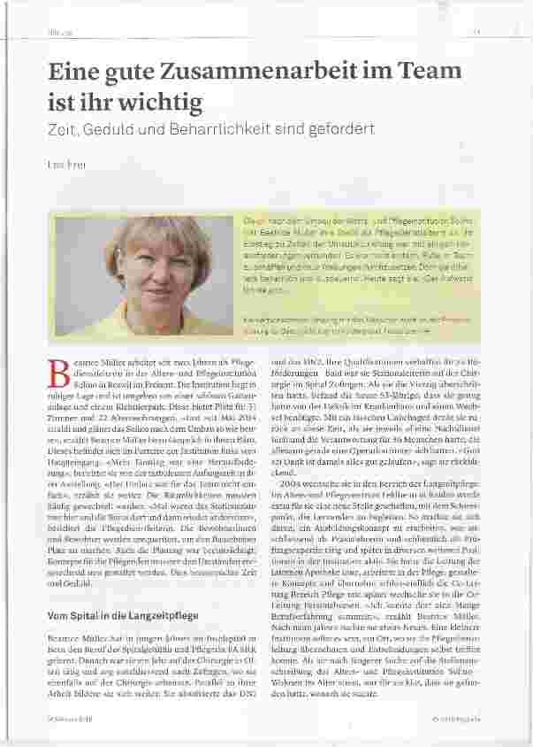 Vorschauseite 1: Eine gute Zusammenarbeit im Team ist ihr wichtig