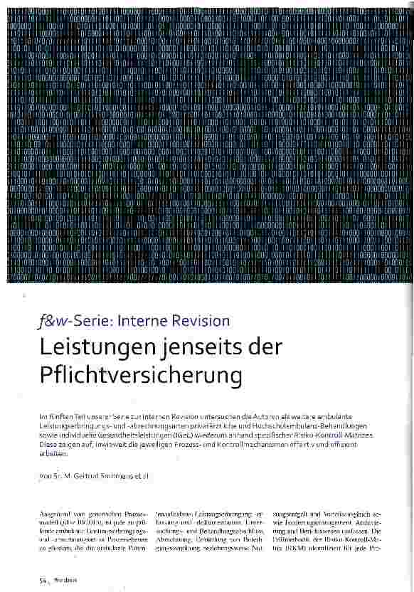 Vorschauseite 1: f&w-Sene: Interne Revision Leistungen jenseits der Pflichtversicherung