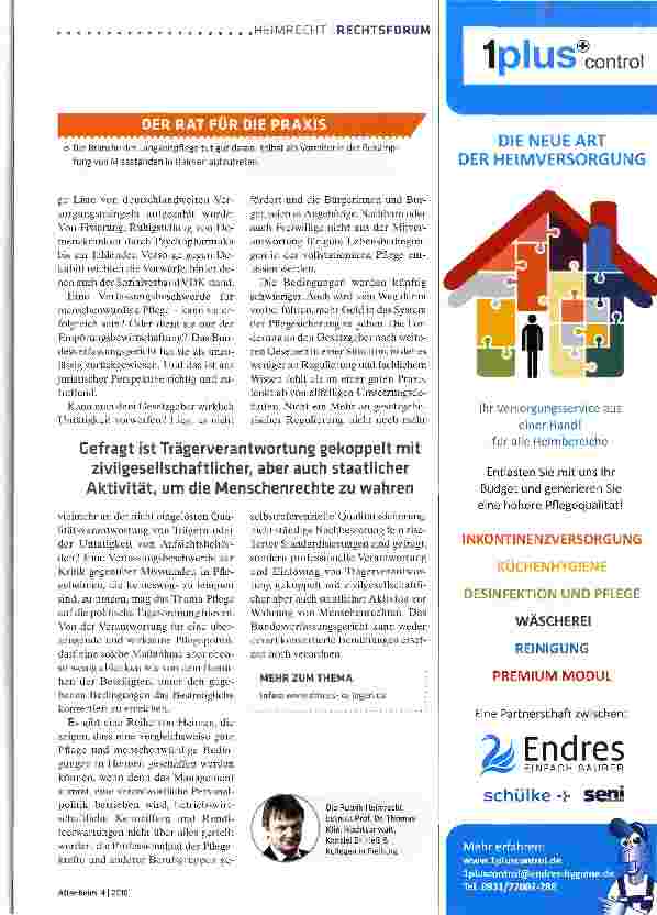 Vorschauseite 2: Verfassungsbeschwerde gegen Pflegenotstand unzulässig
