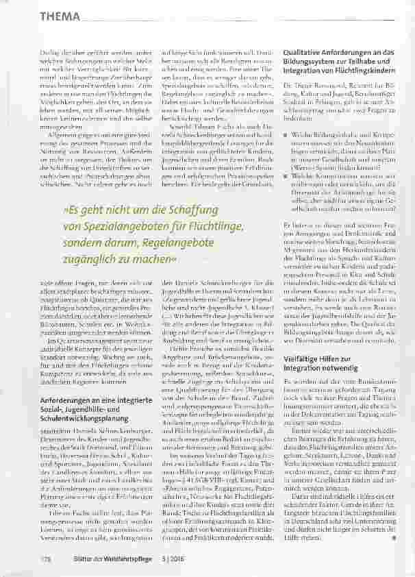 Vorschauseite 4: Im Schatten der Hilfe Eine Fachtagung untersuchte die Situation und Hilfebedarfe für Flüchtlingsfamilien