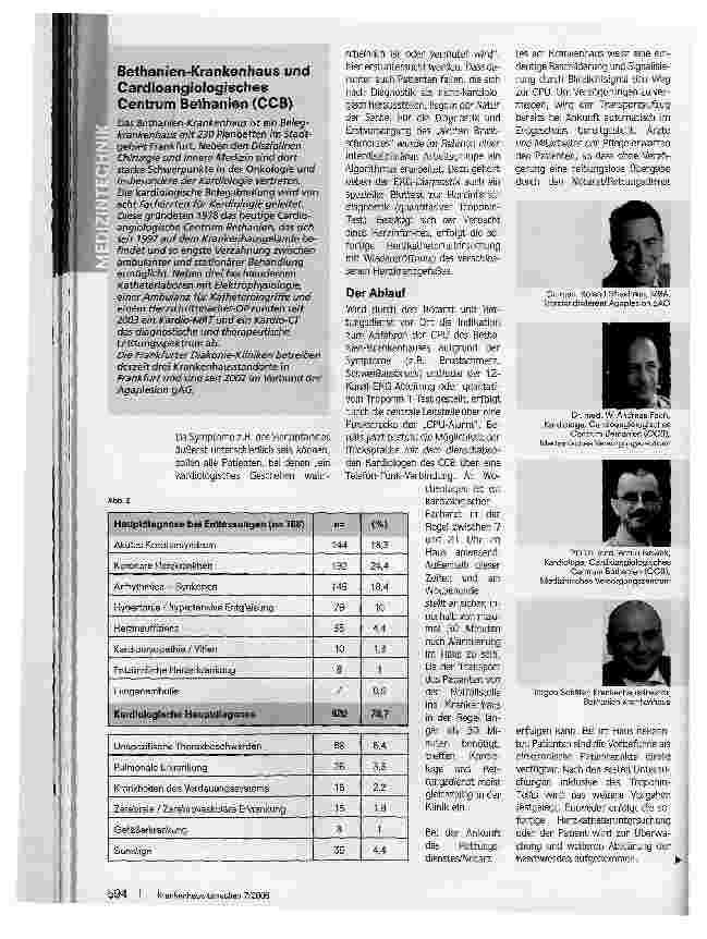 Vorschauseite 2: Chest Pain UnitKonzept zur Notfallversorgung von kardiologischen Patienten an einem Belegkrankenhaus