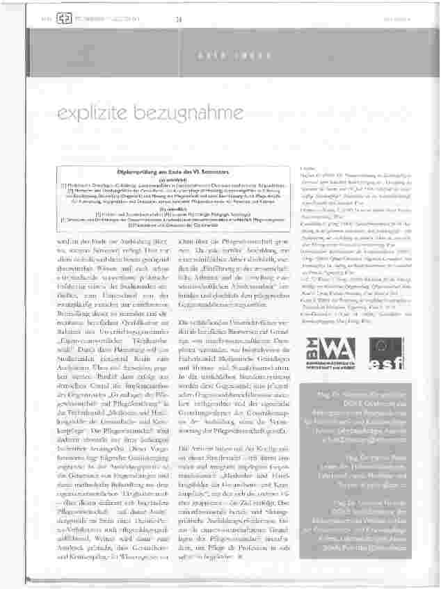 Vorschauseite 3: Explizite Bezugnahme auf die systematischePositionierung des Gegenstands Methoden und Handlungsfelder der Gesundheitsund Krankenpflege im Rahmen der Fächertafel III. (letzter) Teil
