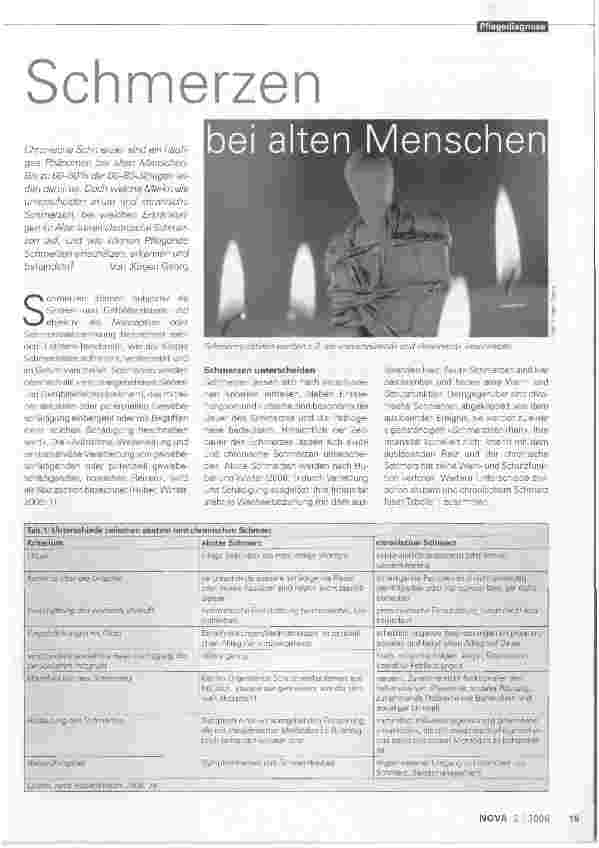 Vorschauseite 1: Schmerzen bei alten Menschen