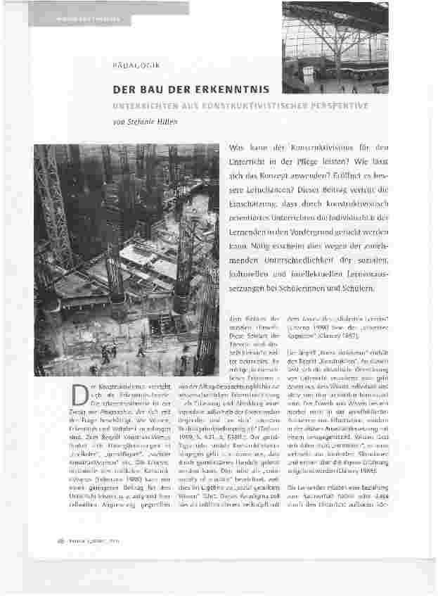Vorschauseite 1: DER BAU DER ERKENNTNIS
