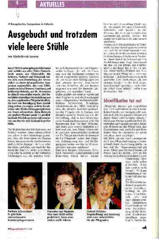 Vorschauseite 1: Ausgebucht und trotzdem viele leere Stühle Europäisches Symposium in Lübeck
